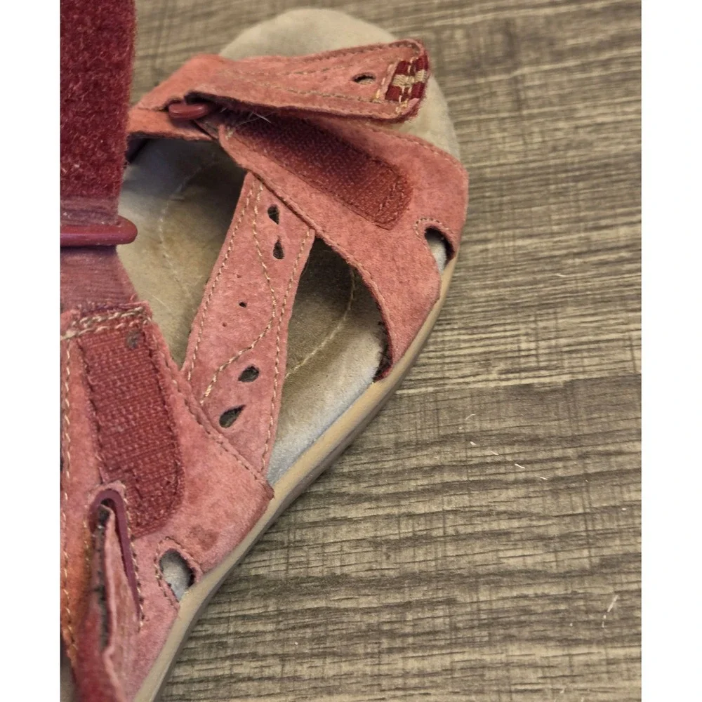 Earth Origins Sophie Strappy Sandals Womens Size 9.5 Wide‎ Pink Hook & Loop